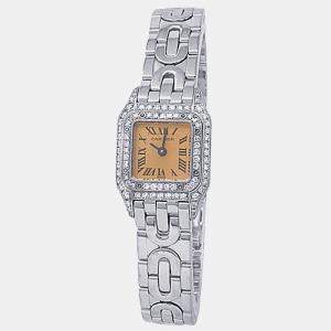 Pre Owned Cartier Panthere WF3206Q5 Quartz Salmon Dial 18k White Gold Diamond Women's Wristwatch 20mm
