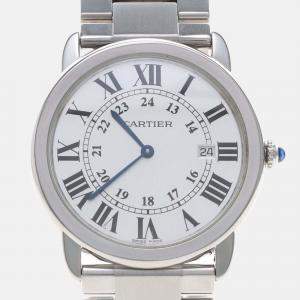 Pre Owned Cartier Ronde Solo W6701005 Automatic White Stainless Steel Men's Wristwatch 36mm