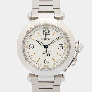 مملوكة مسبقًا Cartier Pasha C de Cartier W31044M7 Automatic Silver Stainless Steel Women's Wristwatch 35 mm