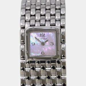 مملوكة مسبقًا ساعة يد نسائية كارتير بانثير W61003T9 ستانلس ستيل وردية قشرة كوارتز 21 مم