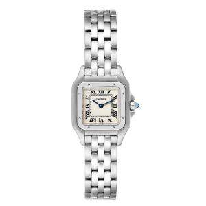 Pre Owned Cartier Silver Stainless Steel Panthere W25033P5 Women's Wristwatch 22 MM