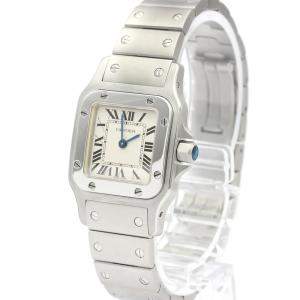 Pre Owned Cartier Silver Stainless Steel Santos Galbee Quartz W20056D6 Women's Wristwatch 24 MM