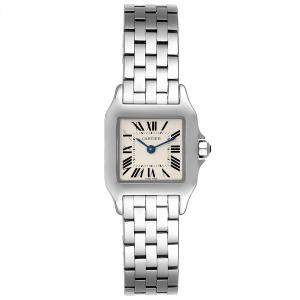 Cartier Silver Stainless Steel Santos Demoiselle W25064Z5 Women's Wristwatch 20 x 20 MM