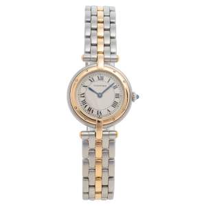 مملوكة مسبقًا Cartier Cream 18K Yellow Gold And Stainless Steel Panthere 1057920 Women's Wristwatch 23 mm