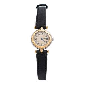 Cartier Silver 18K Yellow Gold And Stainless Steel Panthere Vendome 1057920 Women's Wristwatch 23 mm