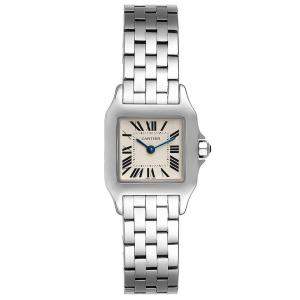 Cartier Silver Stainless Steel Santos Demoiselle W25064Z5 Women's Wristwatch 20 MM