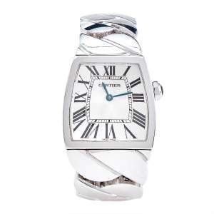Pre Owned Cartier Silver 18k White Gold La Dona W640050J Women's Wristwatch 28 mm 
