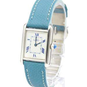 Cartier Silver 925 Silver Must Tank Quartz Women's Wristwatch 20 MM