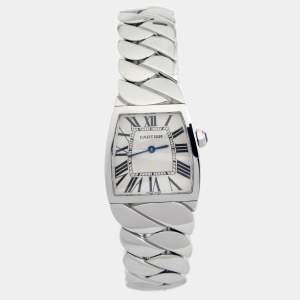 Pre Owned Cartier Silver Stainless Steel La Dona W660022I Women's Wristwatch 28 mm