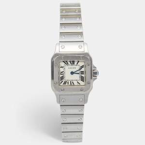 Pre Owned Cartier Silver Stainless Steel Santos Galbee W20056D6 Women's Wristwatch 24 mm