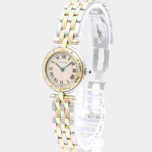 مملوكة مسبقًا Cartier Silver 18k Yellow Gold And Stainless Steel Panthere 166920 Quartz Women's Wristwatch 24 mm