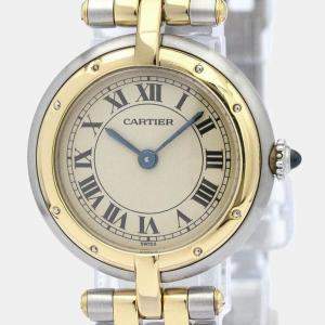 Pre Owned Cartier Silver 18K Yellow Gold And Stainless Steel Panthere Cougar Quartz Women's Wristwatch 24 mm
