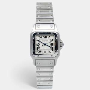 Cartier Silver Stainless Steel Santos Galbee W2006006 Women's Wristwatch 29 mm