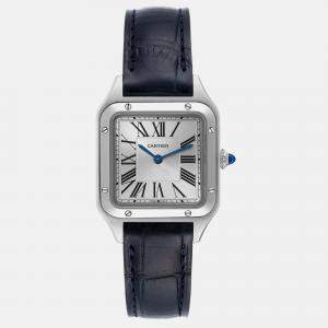 Cartier Santos Dumont Small Steel Ladies Watch WSSA0023 38 mm x 27.5 mm
