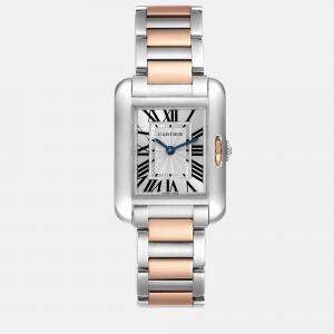 Cartier Tank Anglaise Small Steel Rose Gold Ladies Watch W5310036 30.2 x 22.7 mm