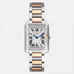 Cartier Tank Anglaise Small Steel Rose Gold Ladies Watch W5310036 30.2 mm x 22.7 mm
