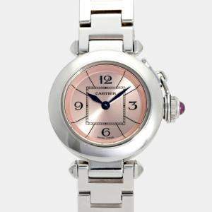 Cartier Pink Stainless Steel Pasha Miss W3140008 Women's Watch 27MM