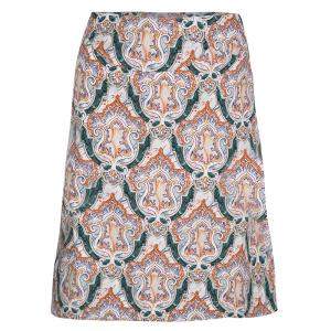 Carven Multicolor Printed Cotton Poplin Skirt M