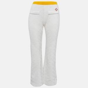 Casablanca White Monogram Embossed Terry Track Pants S