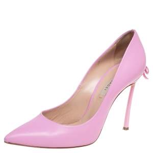 Pre Owned Casadei  Pink Leather Blade Heel Pumps Size 38