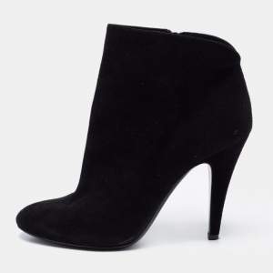 Pre Owned Casadei Black Suede Ankle Boots Size 36.5 