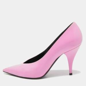 Casadei Pink Patent Leather Pointed Toe Pumps Size 38