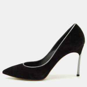 Casadei Black Suede Blade Pumps Size 36.5