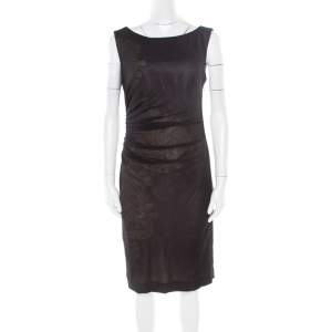 Catherine Malandrino Black Tulle Overlay Ruched Sleeveless Dress M