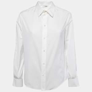 Celine White Cotton Button Front Full Sleeve Shirt M