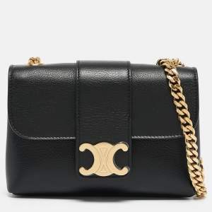 Pre Owned Celine Black Leather Mini Victoire Shoulder Bag