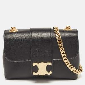 Celine Black Leather Mini Victoire Shoulder Bag