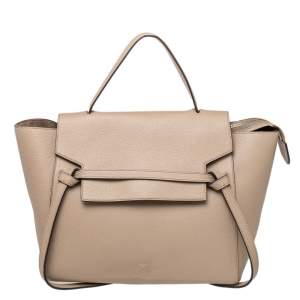 Pre Owned Celine Grey Leather Mini Belt Top Handle Bag