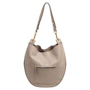 Pre Owned Celine Beige Leather Medium Hobo