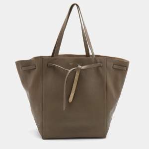 Pre Owned Celine Beige Leather Medium Cabas Phantom Tote
