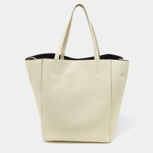 Pre Owned Céline Yellow Leather Medium Cabas Vertical Shopper Tote