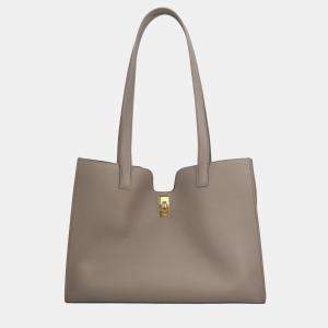 Celine Grey Calfskin Leather Smooth Cabas 16 Tote Bag