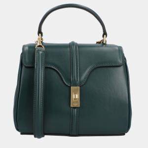 Celine Satinated Green Calfskin Leather Mini 16 Shoulder Bag