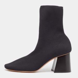 Celine Black Knit Fabric Ankle Boots Size 35