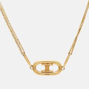 Celine Triomphe Gold Tone Necklace