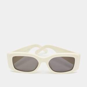 Celine Off White/Black CL40282U Triomphe Frame Rectangle Sunglasses