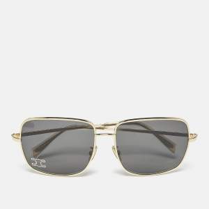Pre Owned Celine Black/Gold Tone CL40284U Triomphe Crystals Square Sunglasses