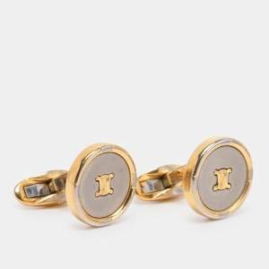 مملوكة مسبقًا Celine Gold Tone Hardware Triomphe Cufflinks