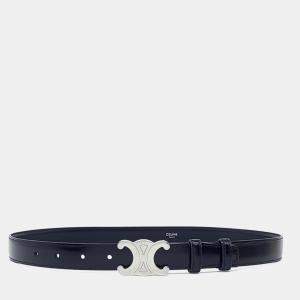 Pre Owned Celine Black Leather Triumph belt