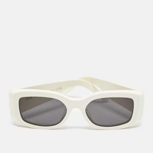 Pre Owned Celine Off White/Black CL40282U Triomphe Rectangle Sunglasses
