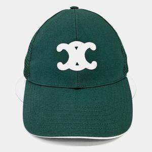 Pre Owned Celine CC Green/White Cotton Cap