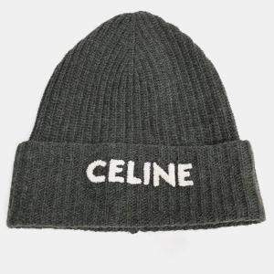 Pre Owned Celine Khaki Wool Beanie