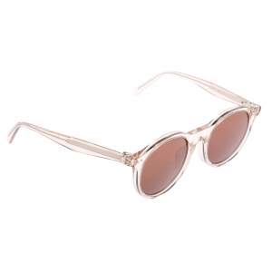 Pre Owned Celine Transparent Brown Acetate CL41441/F/S Round Sunglasses