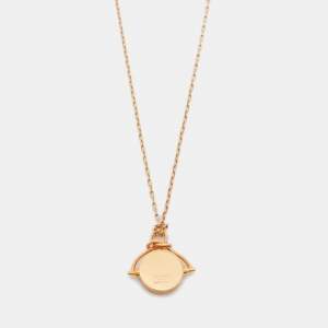 Céline Gold Tone Rotating Disc Knot Pendant Necklace