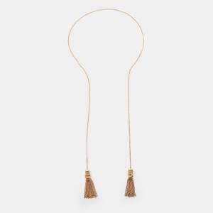 Celine Maillon Triomphe Pompoms Gold Tone Necklace