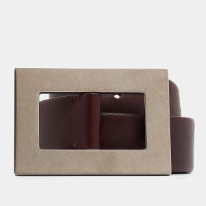 Celine Burgundy Leather Wide Buckle Belt S